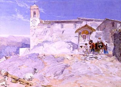 Sta Rocco, Olevano (akvarell på papper) av Alfred Downing Fripp