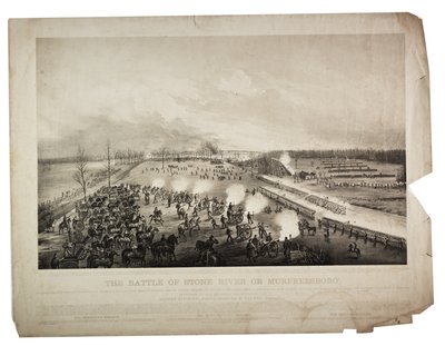 Slaget om Stone River eller Murfreesboro, 1863 av Alfred E. Mathews