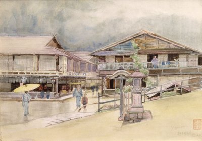 Regnig dag på Yumoto, 1889 av Alfred East