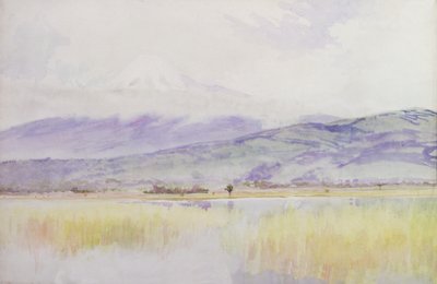 Fuji-San, ca 1889 (akvarell på papper) av Alfred East