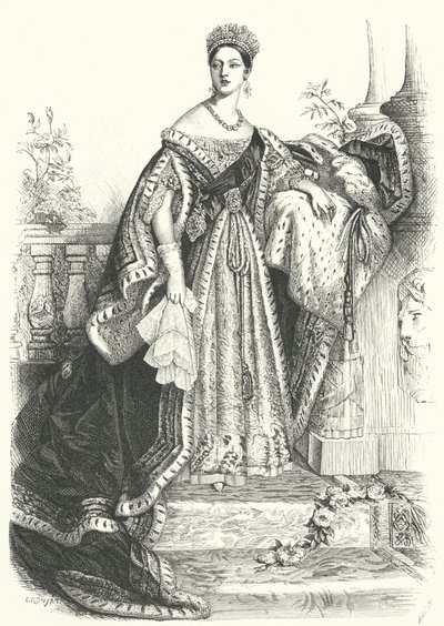 Drottning Victoria (gravyr) av Alfred Edward (after) Chalon