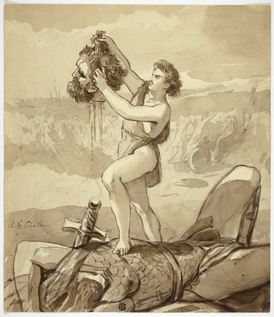 David och Goliat av Alfred Edward Chalon