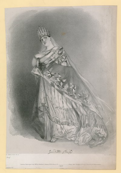 Giuditta Pasta, graverad av R.J. Lane, publicerad i juli 1837. av Alfred Edward Chalon