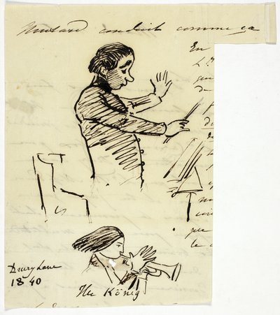 Skisser av dirigent och trumpetare av Alfred Edward Chalon