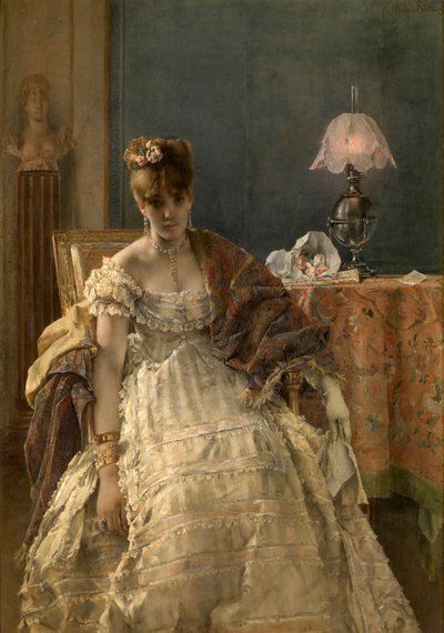 Desperat (olja på panel) av Alfred Emile Stevens