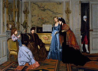 Eleganta figurer i en salong, utan datum av Alfred Emile Stevens