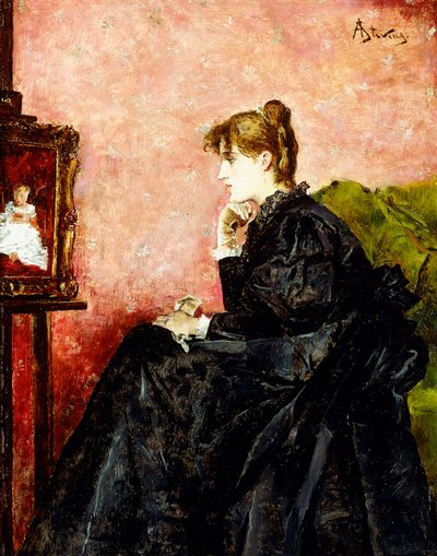 Dam i svart, av Alfred Emile Stevens