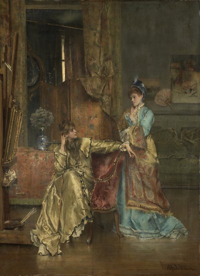 Besöket, c.1870 av Alfred Emile Stevens