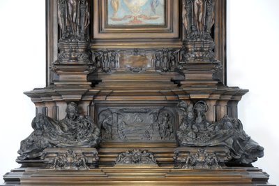 Detalj av Sam Wilsons skorstensstycke, ca 1908-14 (brons) av Alfred Gilbert