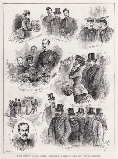 Royal Military College, Oxford, Presentation of Prizes av HRH the Duke of Connaught (gravyr) av Alfred Gish Bryan