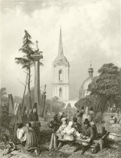 Kyrkogården vid Smolensko kyrka av Alfred Gomersal Vickers