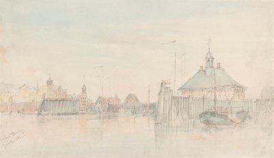 Hamn, Hamburg från Elbe av Alfred Gomersal Vickers