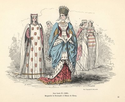 Kostymer av Margareta av Provence och Rikaus av Claroy. av Alfred Grevin