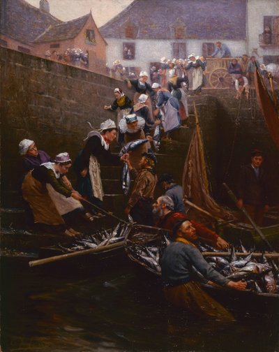 Landning av tonfisk vid Concarneau av Alfred Guillou