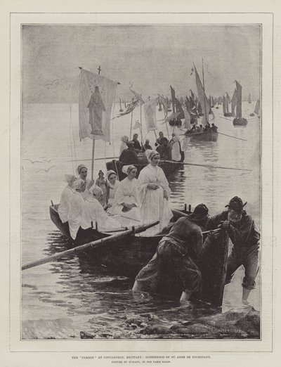 Benådningen i Concarneau, Bretagne, St Anne de Fouesnants systerskap av Alfred Guillou