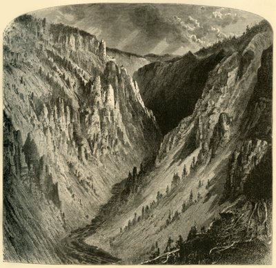 "Cañon of the Yellowstone", 1872. av Alfred Harral