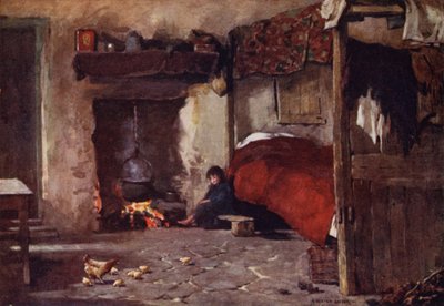 A Cottage Interior, Achill Island av Alfred Heaton Cooper
