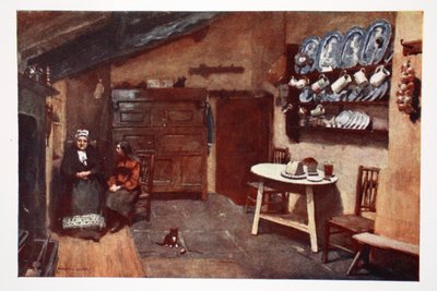 Ett gammalt värdshuskök, Coniston, från en portfölj med tryck från originalakvareller, ca 1920 av Alfred Heaton Cooper