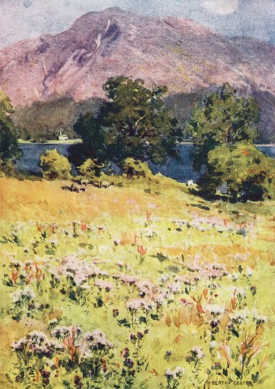 Lake District: Bassenthwaite Lake och Skiddaw (färglitografi) av Alfred Heaton Cooper