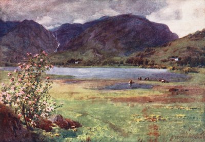 Lake District: Little Langdale Tarn (färglitografi) av Alfred Heaton Cooper
