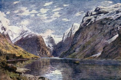 Loen Vand och Glacier, Nord Fjord av Alfred Heaton Cooper