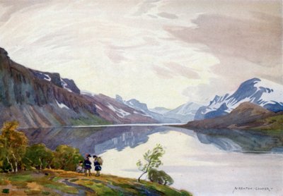 Utsikt från turiststationen, Saltoluokta, Lappland av Alfred Heaton Cooper