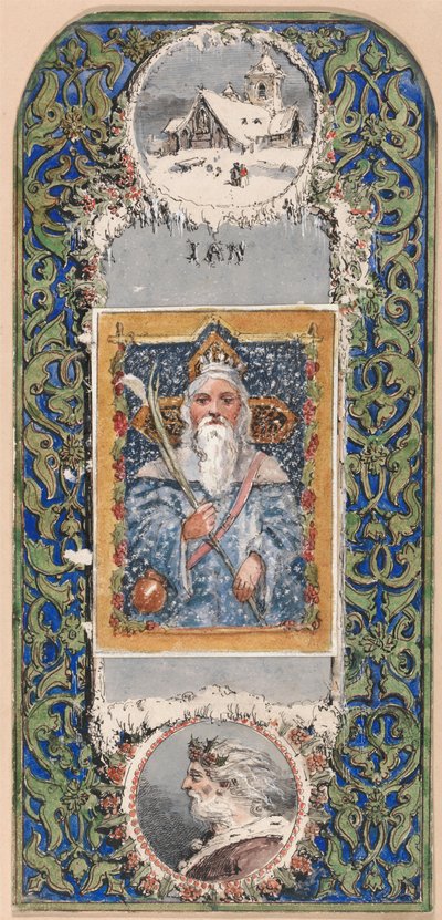 Kalenderdesign - januari av Alfred Henry Forrester
