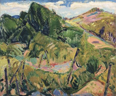 Landskap, ca 1916 (baksidan av 327404) (olja på gessoed board) av Alfred Henry Maurer