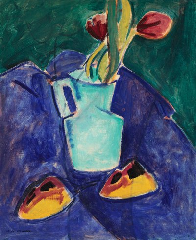 Tulpaner i en grön vas av Alfred Henry Maurer