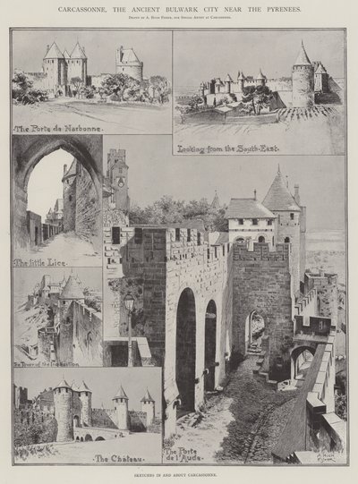 Carcassonne, den antika Bulwark City nära Pyrenéerna av Alfred Hugh Fisher