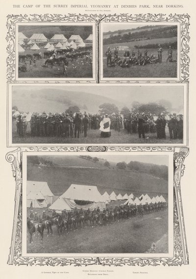 Surrey Imperial Yeomanrys läger i Denbies Park, nära Dorking av Alfred Hugh Fisher