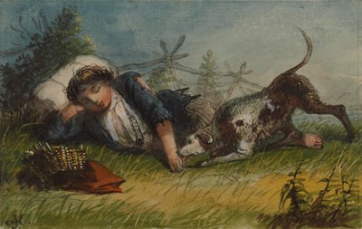 Tiggarpojke och hans hund av Alfred Jacob Miller