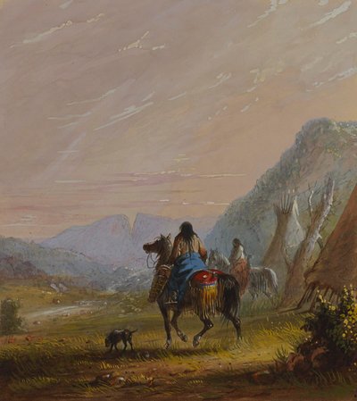 Indiska kvinnor till häst i närheten av Cut Rocks av Alfred Jacob Miller