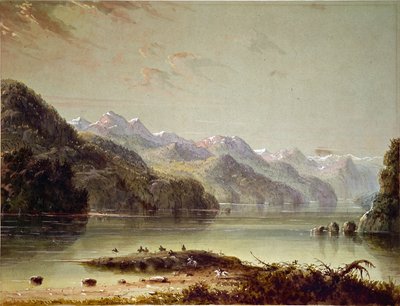 Sjövy (Wind River Mountain) av Alfred Jacob Miller