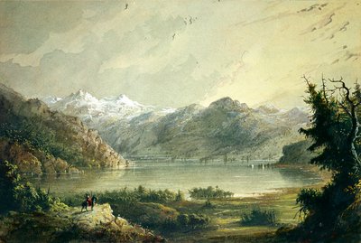 Sjöscen - Vindarnas berg av Alfred Jacob Miller