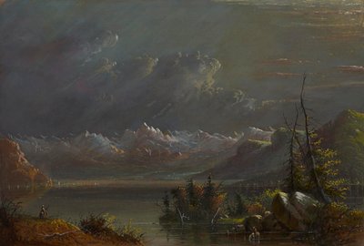 Sjövy – Rocky Mountains av Alfred Jacob Miller