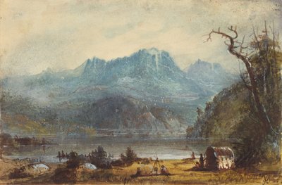 Lake Scene, Wild River Mountains, ca 1837 (akvarell på papper) av Alfred Jacob Miller