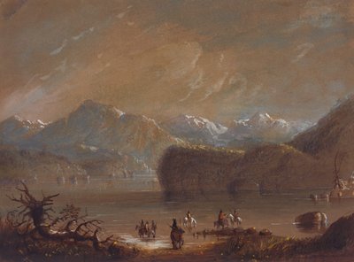 Lake, Wind River Mountains, ca 1837 (akvarell på papper) av Alfred Jacob Miller