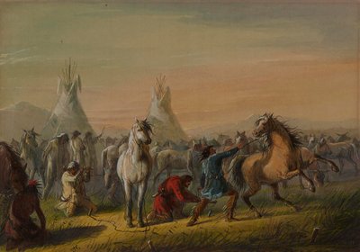 Hästar vid strejkvakter av Alfred Jacob Miller