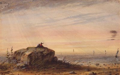 Havskusten, ca 1837 (akvarell på papper) av Alfred Jacob Miller