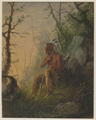 En siouxindian vid en grav av Alfred Jacob Miller