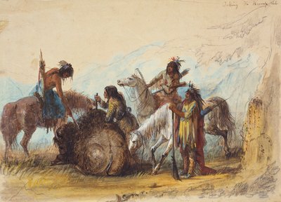 Taking the Hump Rib, c.1858 (penna, akvarell och gouache på papper) av Alfred Jacob Miller