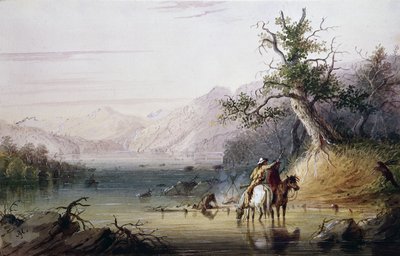 Jägarnas läger vid floden ”Big Sandy” av Alfred Jacob Miller
