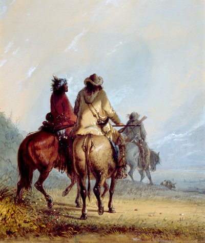 Pälsjägare på väg till bäverjakt av Alfred Jacob Miller