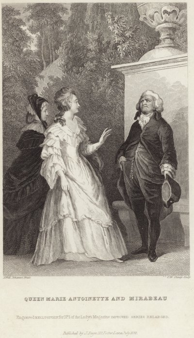 Drottning Marie Antoinette och Honore Gabriel Riqueti av Alfred Johannot