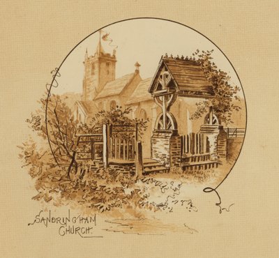 Sandringham Church, Norfolk (chromolitho) av Alfred Johnson