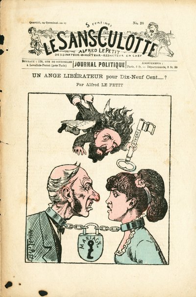 Omslag till "" Le Sans-Panlotte "", nummer 28, Satirique en Couleurs av Alfred Le Petit