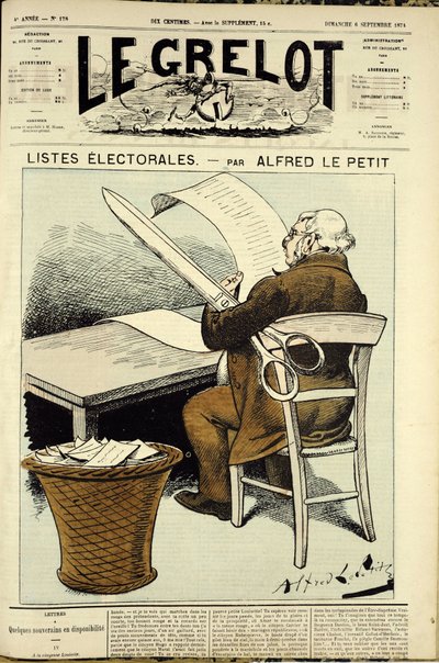 Illustration till omslaget till Le Grelot, nr 178 av Alfred Le Petit