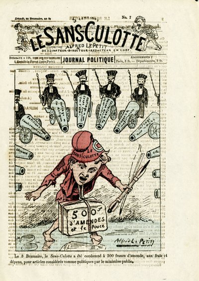 Illustration till omslaget till Le Sans-culotte, nr 7 av Alfred Le Petit