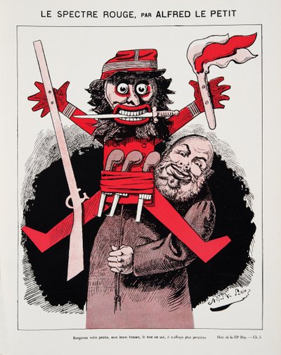 The Red Spectre, från History of the Third Republic, Vol. I, Politisk historia, utg.1933 (färg litho) av Alfred Le Petit